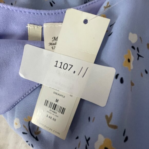 Francescas Floral Blue Sleeveless Midi Dress M 100% Polyester USA Cottagecore - Picture 10 of 10